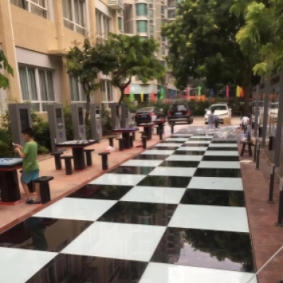 深圳前海学校玻璃栈道玻璃地面防滑