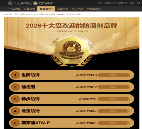 2026十大受欢迎的防滑剂品牌